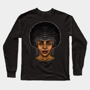 Afro girl Afro woman Afro queen beautiful Afro girl Long Sleeve T-Shirt